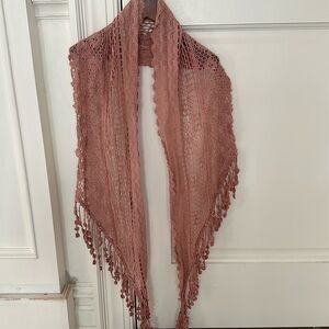 Women’s salmon color decorative scarf